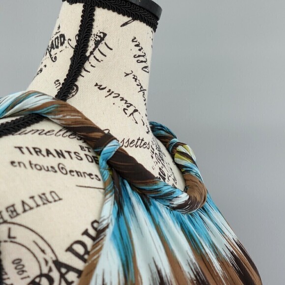 Banana Republic Silk Dress Womens Small Grace Ikat Print Brown Sleeveless Tunic - Picture 6 of 16